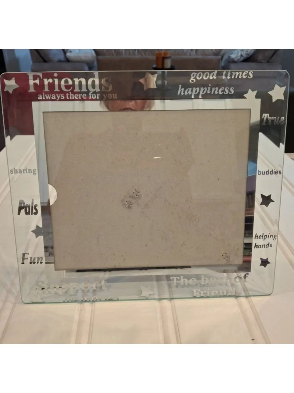 Friends Glass Picture Frame 8x10 Blue Typography Inspirational Home Decor Gift